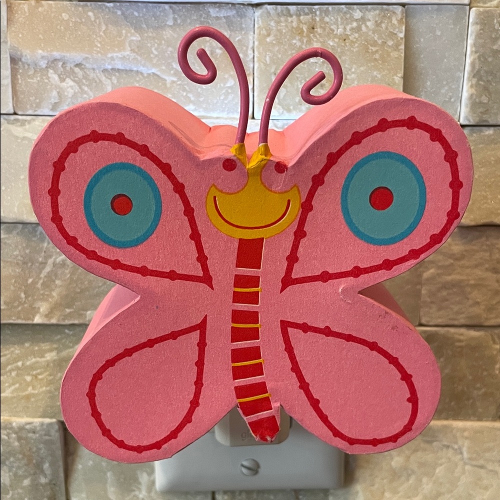 Pink Butterfly Wall Night Light